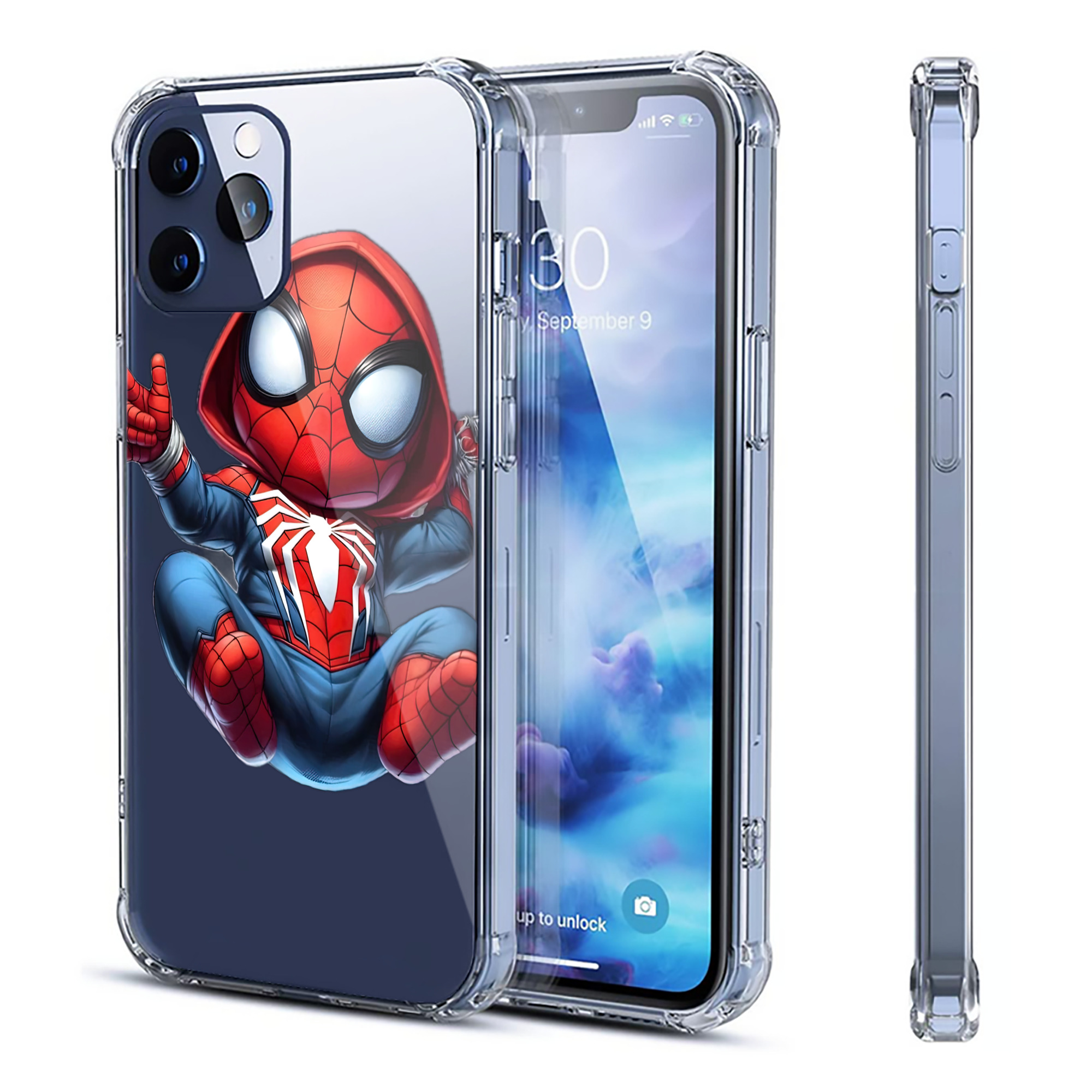 （画像用） Spider Man スパイダーマン 【iPhone 12シリーズ対応】透明スマホケース（クリアソフトケース）